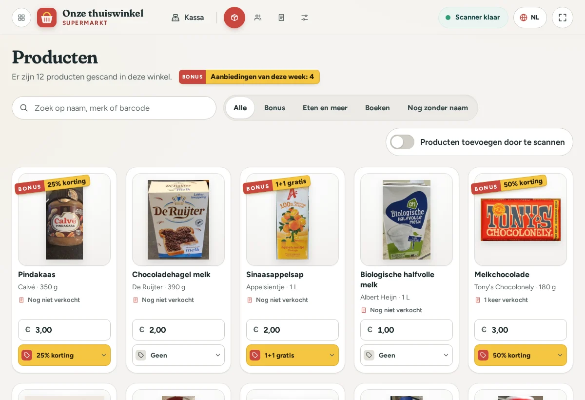 Vul de schappen van hun winkel